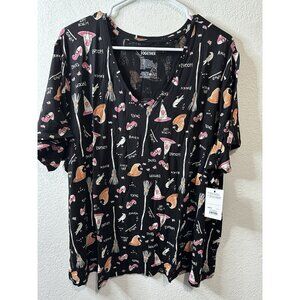 Celebrate Together Women’s Halloween Witch All Over Print Short Sleeve Shirt 3XL